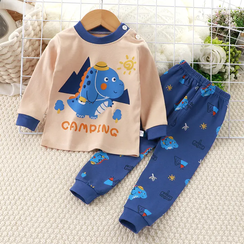 Children's Underwear Set Pure Cotton New Boys Autumn Pajamas Female Baby Autumn Clothes Autumn Pants Home Clothes Children's Clothing Wholesale