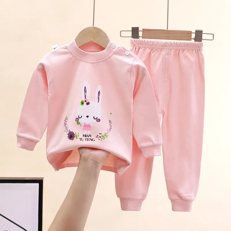 Children's Underwear Set Pure Cotton New Boys Autumn Pajamas Female Baby Autumn Clothes Autumn Pants Home Clothes Children's Clothing Wholesale