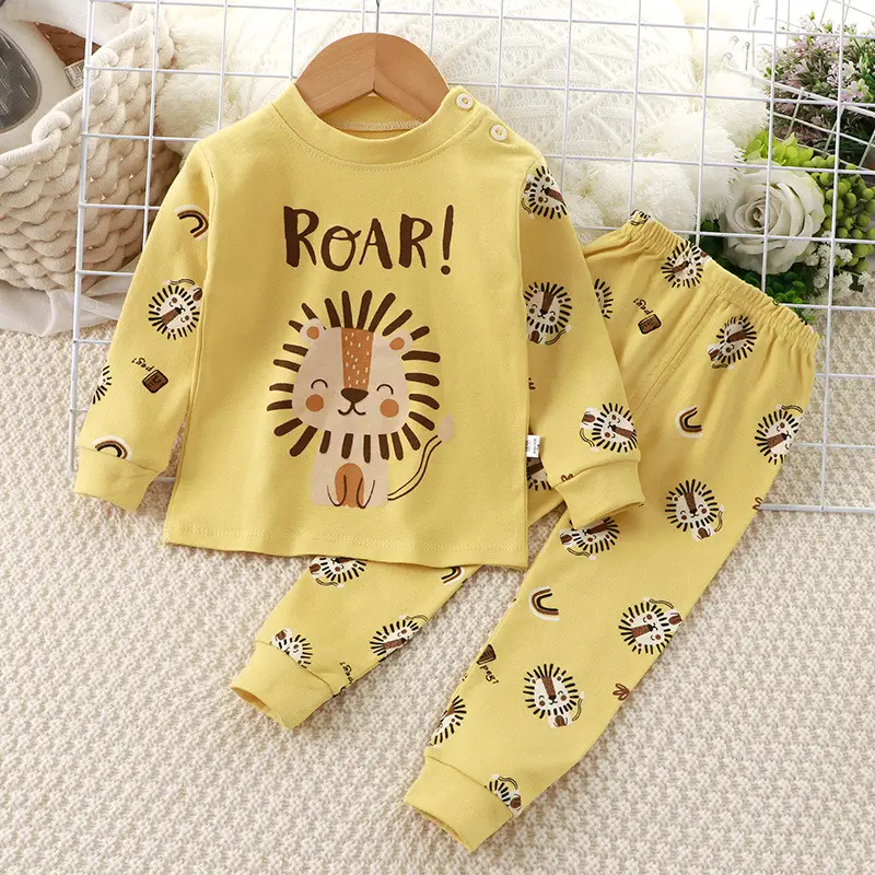 Children's Underwear Set Pure Cotton New Boys Autumn Pajamas Female Baby Autumn Clothes Autumn Pants Home Clothes Children's Clothing Wholesale