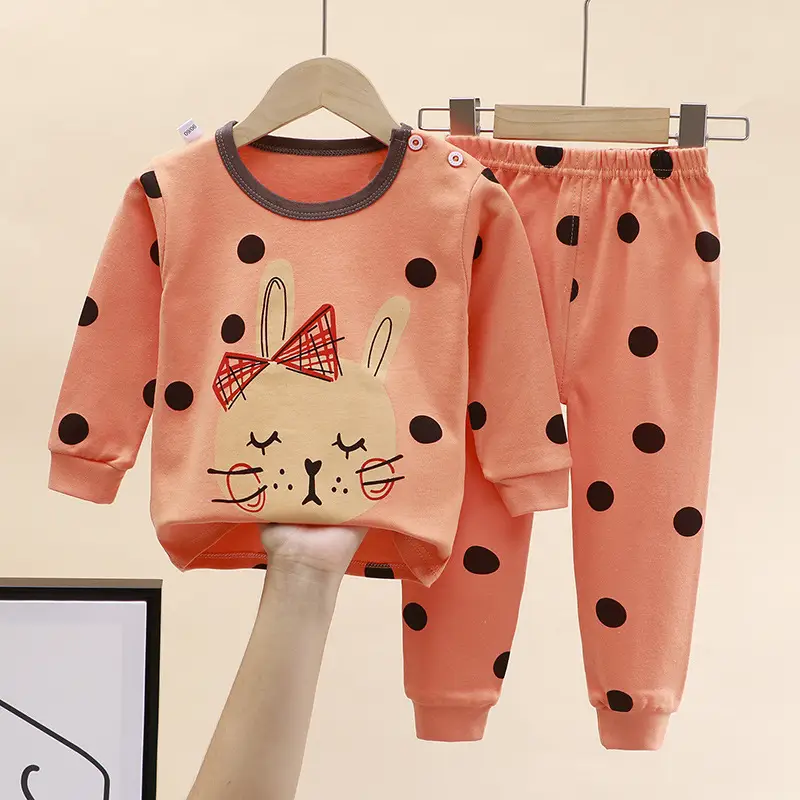 Children's Underwear Set Pure Cotton New Boys Autumn Pajamas Female Baby Autumn Clothes Autumn Pants Home Clothes Children's Clothing Wholesale