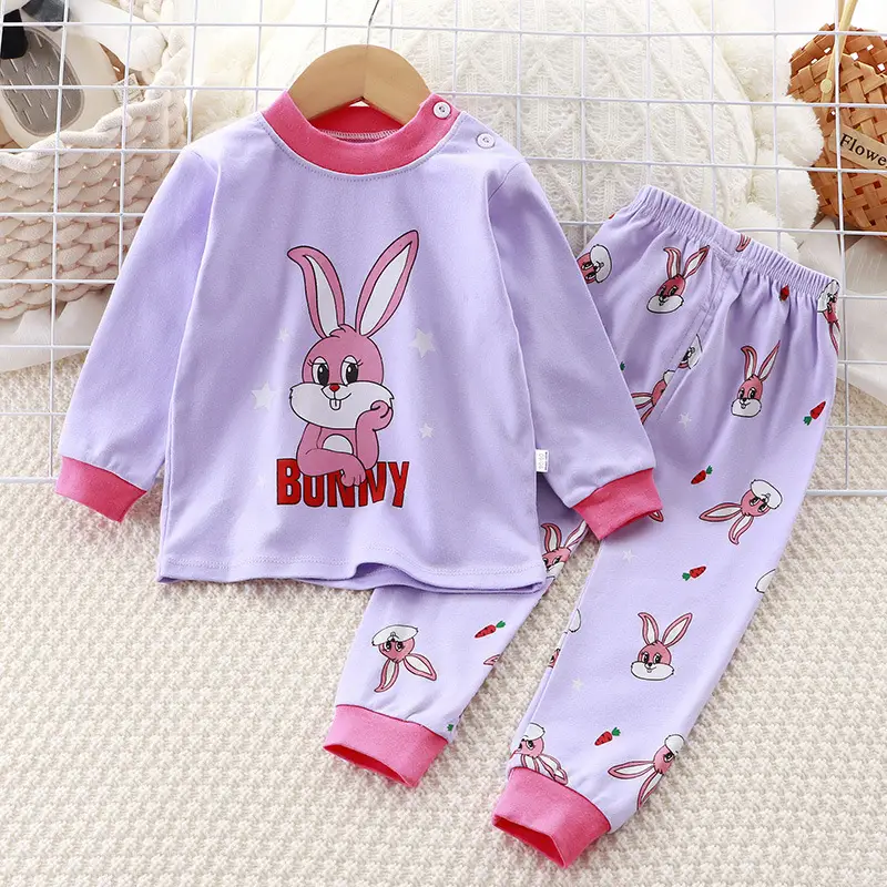 Children's Underwear Set Pure Cotton New Boys Autumn Pajamas Female Baby Autumn Clothes Autumn Pants Home Clothes Children's Clothing Wholesale