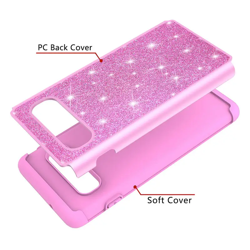 Samsung S25 S24 Ultra S10 Plus Glitter Leather Two-In-One Phone Case