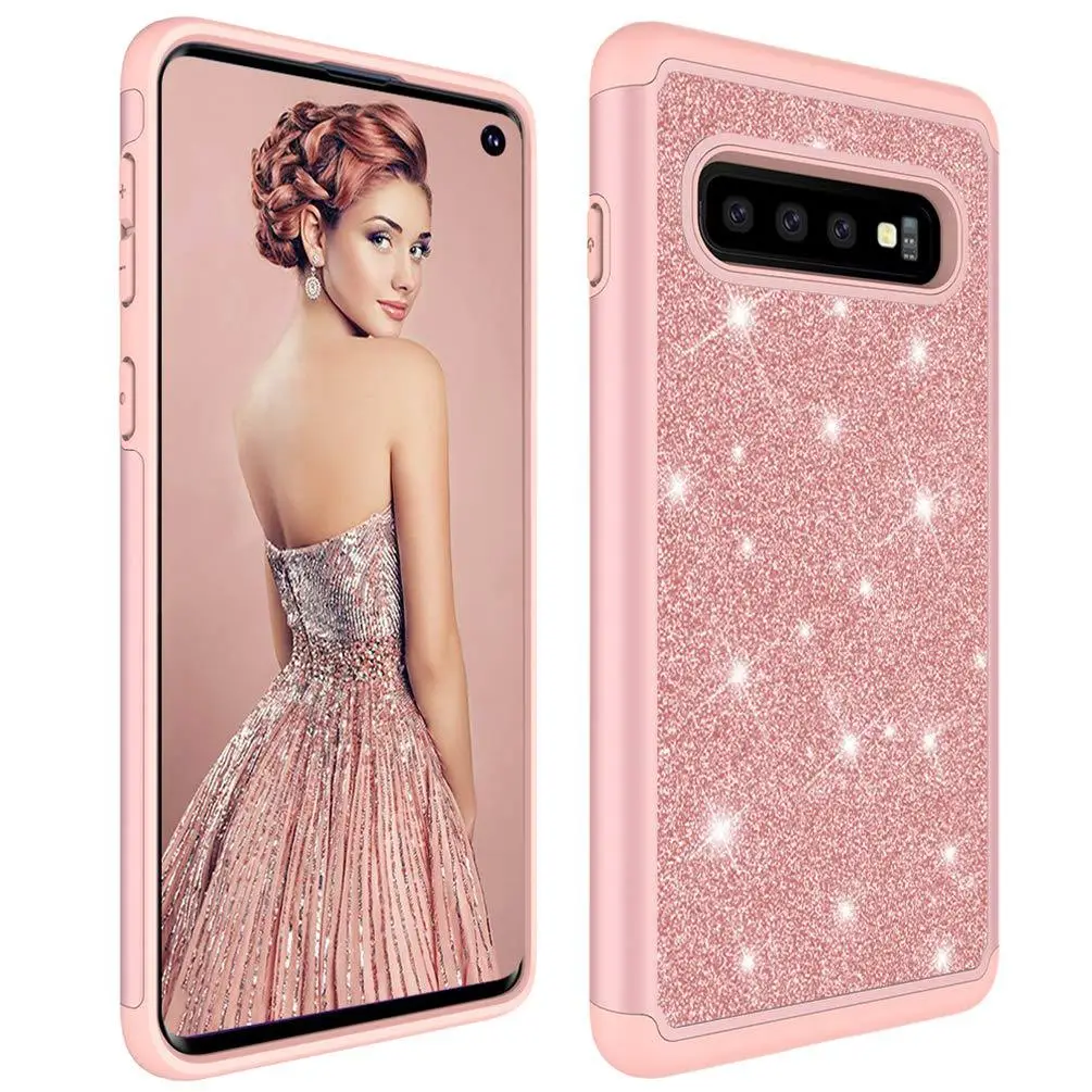 Samsung S25 S24 Ultra S10 Plus Glitter Leather Two-In-One Phone Case