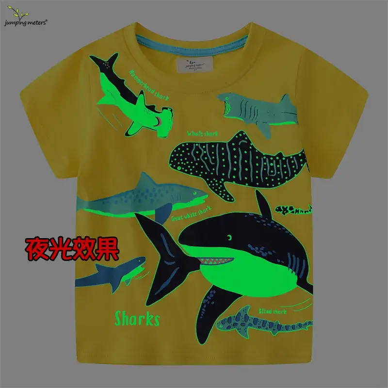 Luminous Kids Yellow Shark T-Shirt Short Sleeve - Image 2