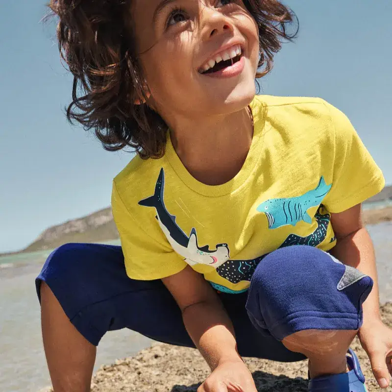 Luminous Kids Yellow Shark T-Shirt Short Sleeve - Image 4