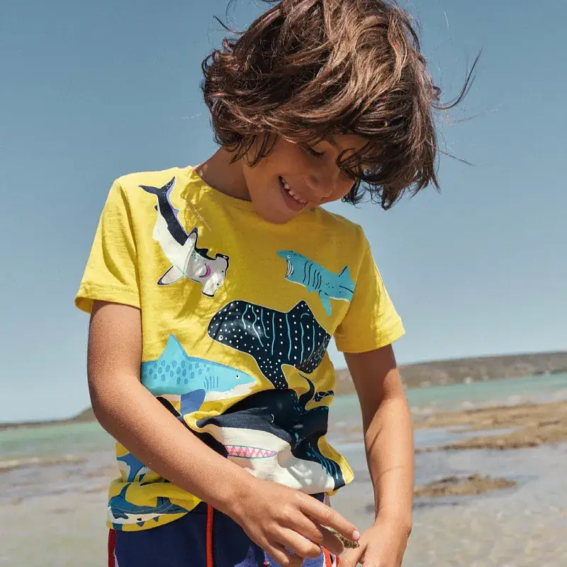 Luminous Kids Yellow Shark T-Shirt Short Sleeve - Image 5
