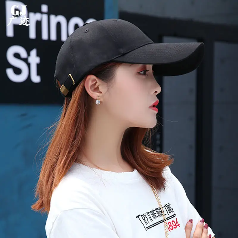Women Adjustable Black Cap with Large Brim - Image 8