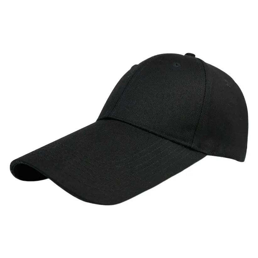 Women Adjustable Black Cap with Large Brim