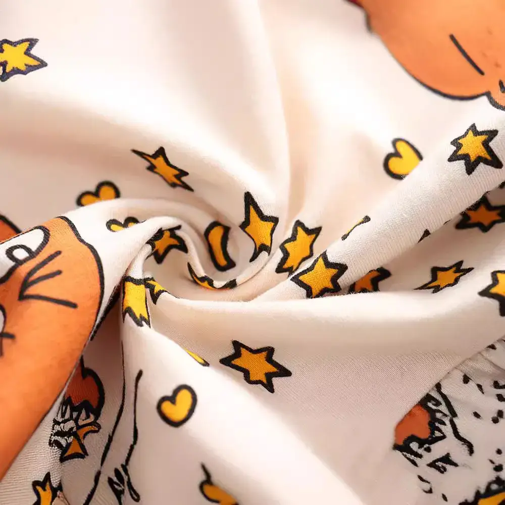 Cute Cat Print Short Sleeve Girls Dress - Image 4