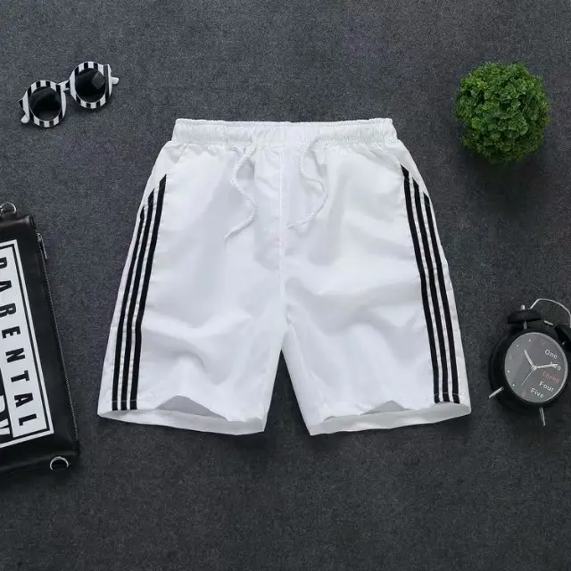 Men Drawstring Shorts Green White 2019 - Image 8