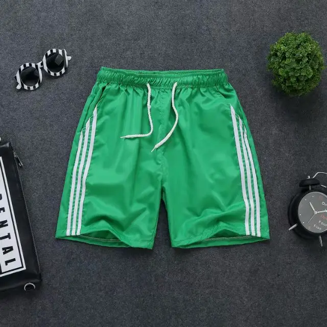 Men Drawstring Shorts Green White 2019 - Image 9
