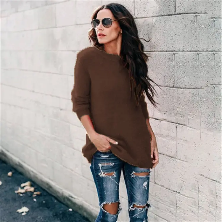 Women Light Blue Knit Pullover Sweater Autumn New - Image 11