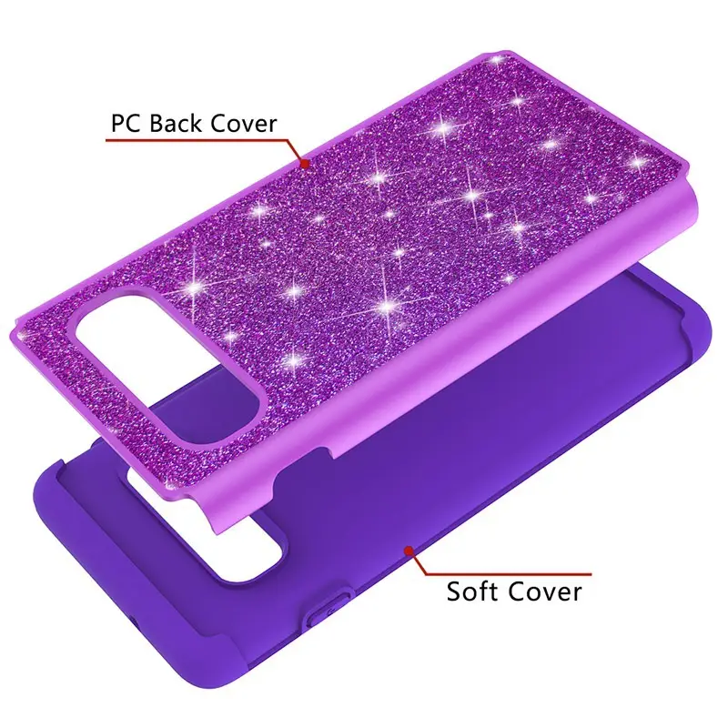 Samsung S25 S24 S23 Ultra S10 Plus Glitter Leather Two-In-One Case