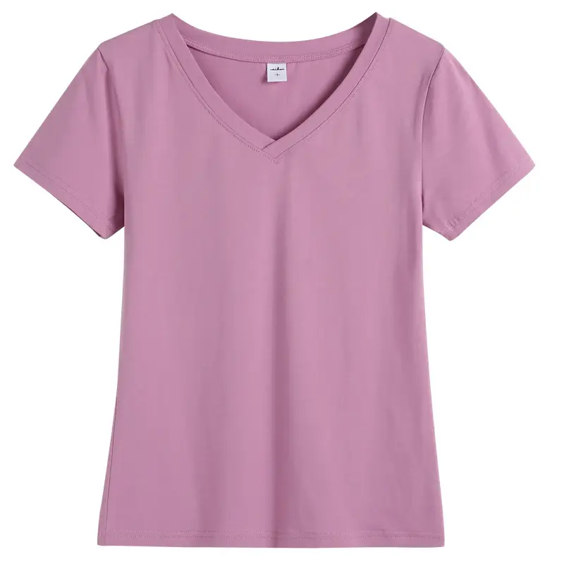 Women V-Neck Slim Fit T-Shirt Mint Green - Image 16