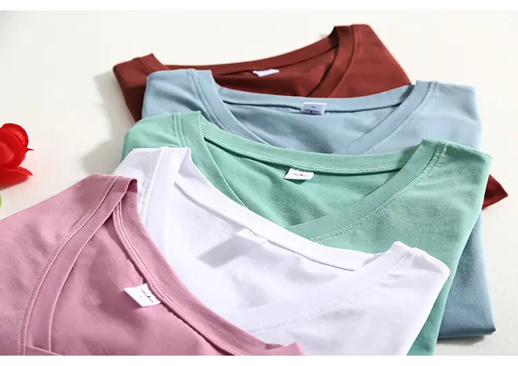 Women V-Neck Slim Fit T-Shirt Mint Green — feature 18