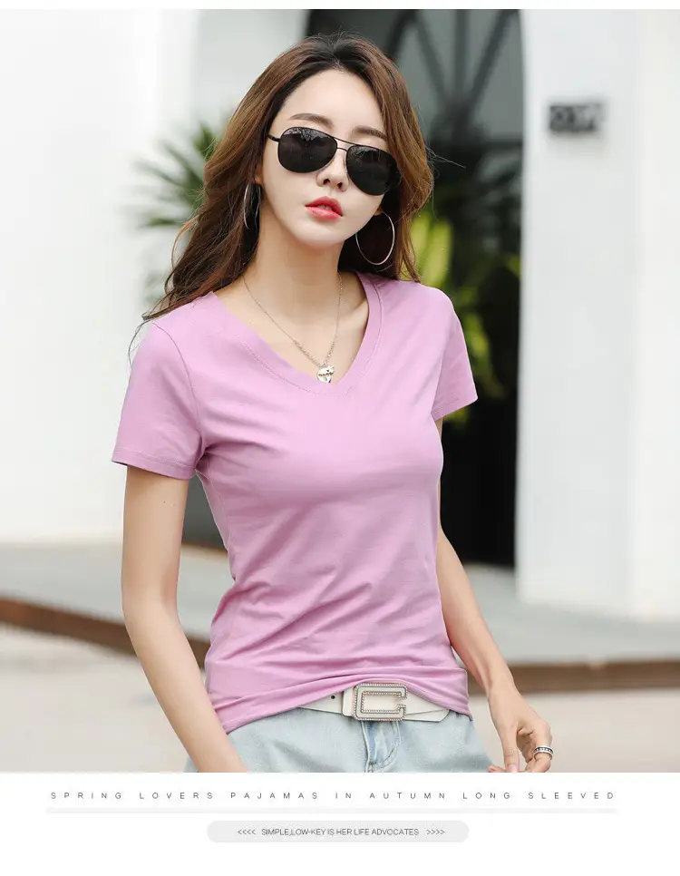 Women V-Neck Slim Fit T-Shirt Mint Green — feature 42
