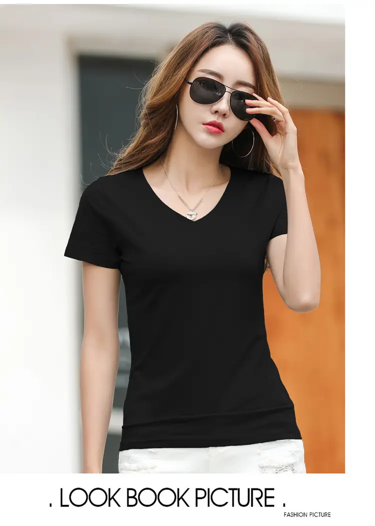 Women V-Neck Slim Fit T-Shirt Mint Green — feature 52