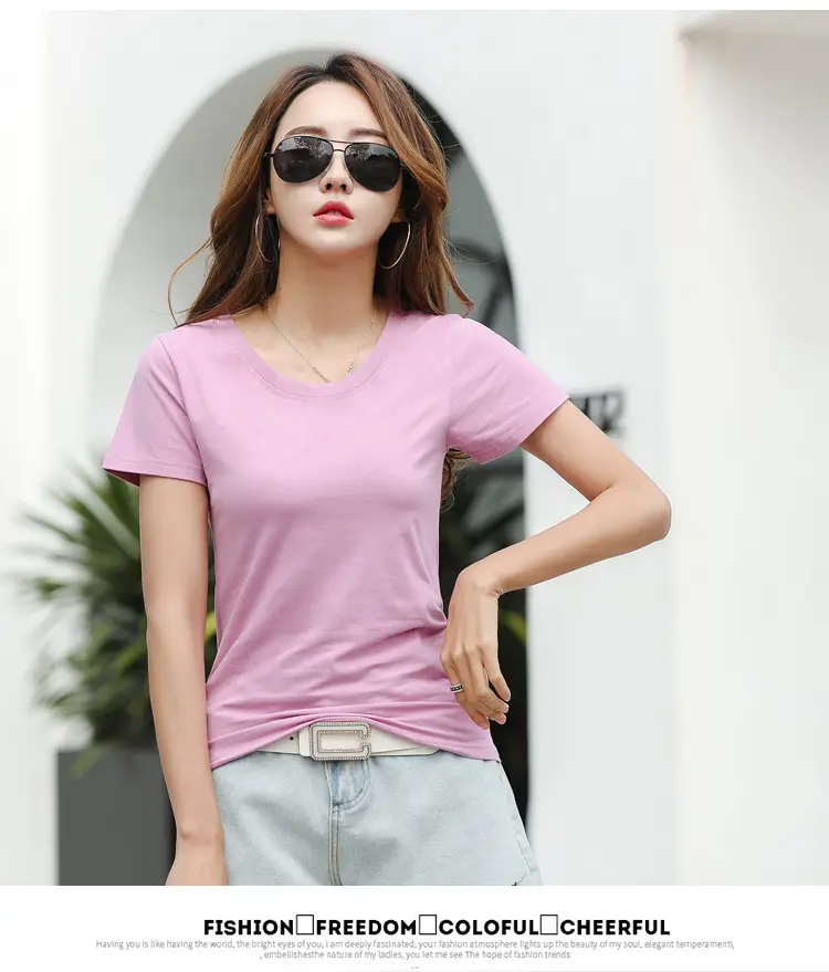 Women V-Neck Slim Fit T-Shirt Mint Green — feature 64