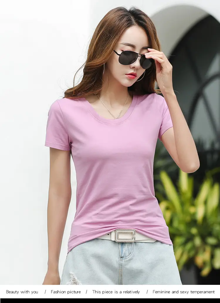 Women V-Neck Slim Fit T-Shirt Mint Green — feature 65