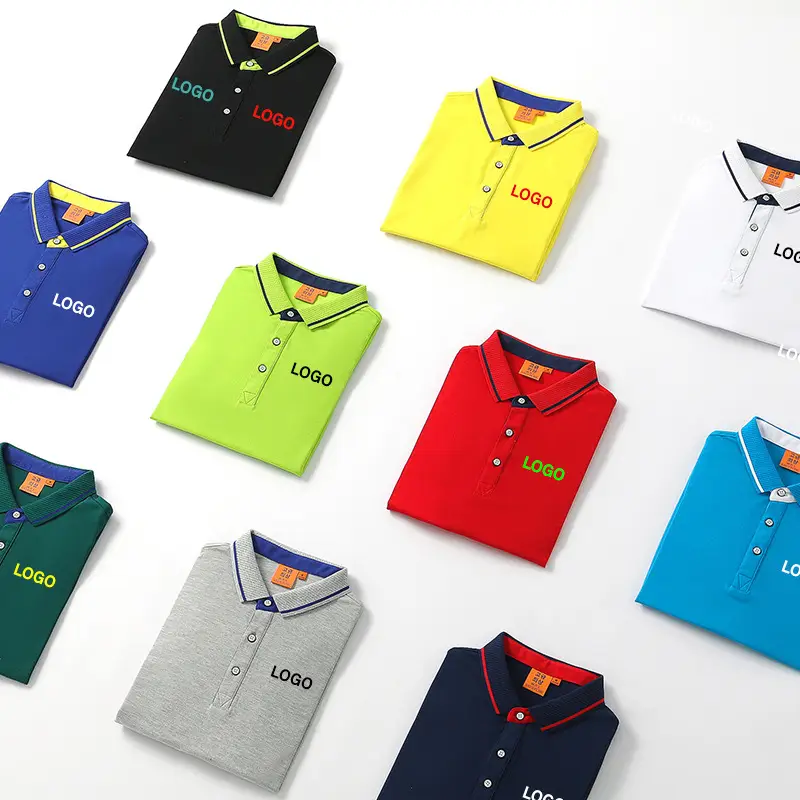 Men Green Polo T-Shirt Button Collar Short Sleeve - Image 13