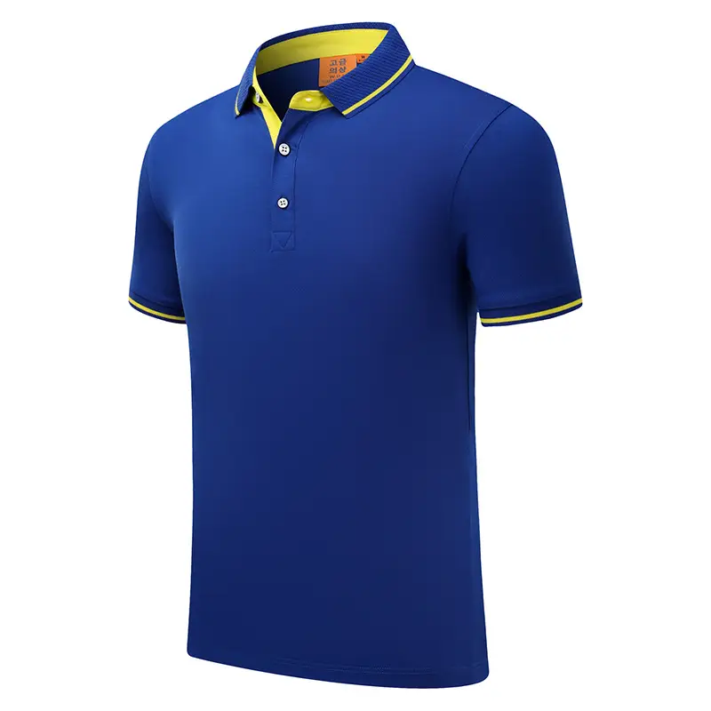 Men Green Polo T-Shirt Button Collar Short Sleeve - Image 6