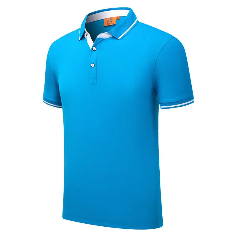 Men Green Polo T-Shirt Button Collar Short Sleeve - Image 9