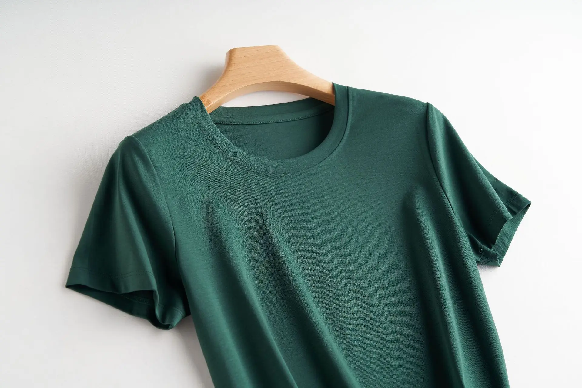 Women Mercerized Cotton V Neck T-Shirt Yellow - Image 34
