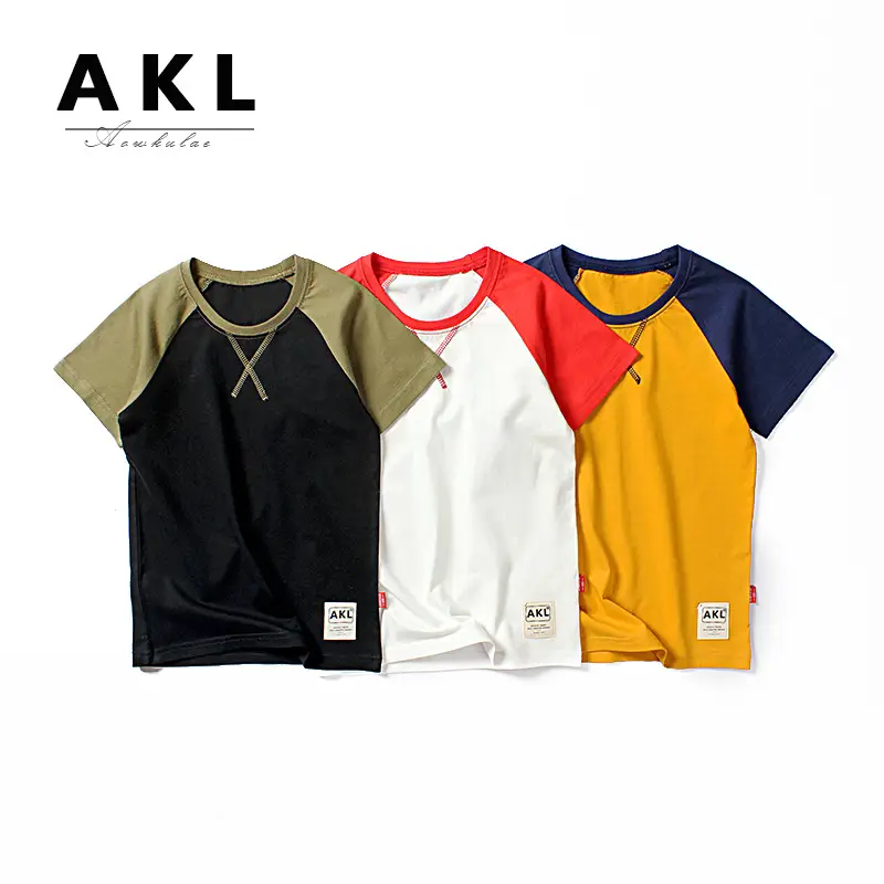 Kids Red White Raglan Sleeve T-Shirt One Piece Wholesale - Image 6