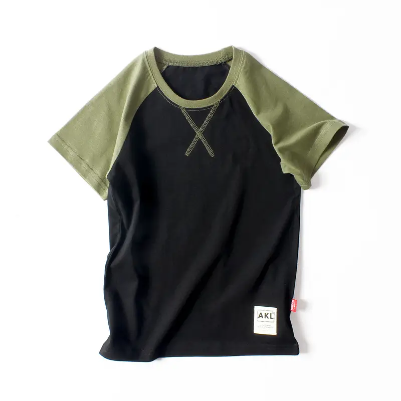 Kids Red White Raglan Sleeve T-Shirt One Piece Wholesale - Image 8