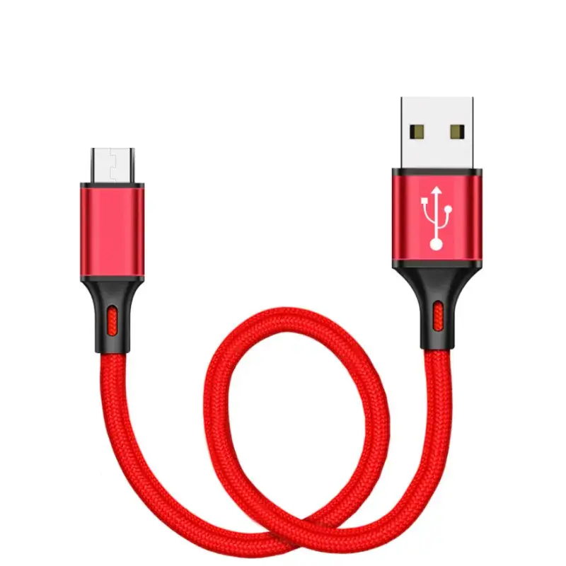 USB Type-C 2.4A Fast Charging Cable Red Nylon Braided - Image 5