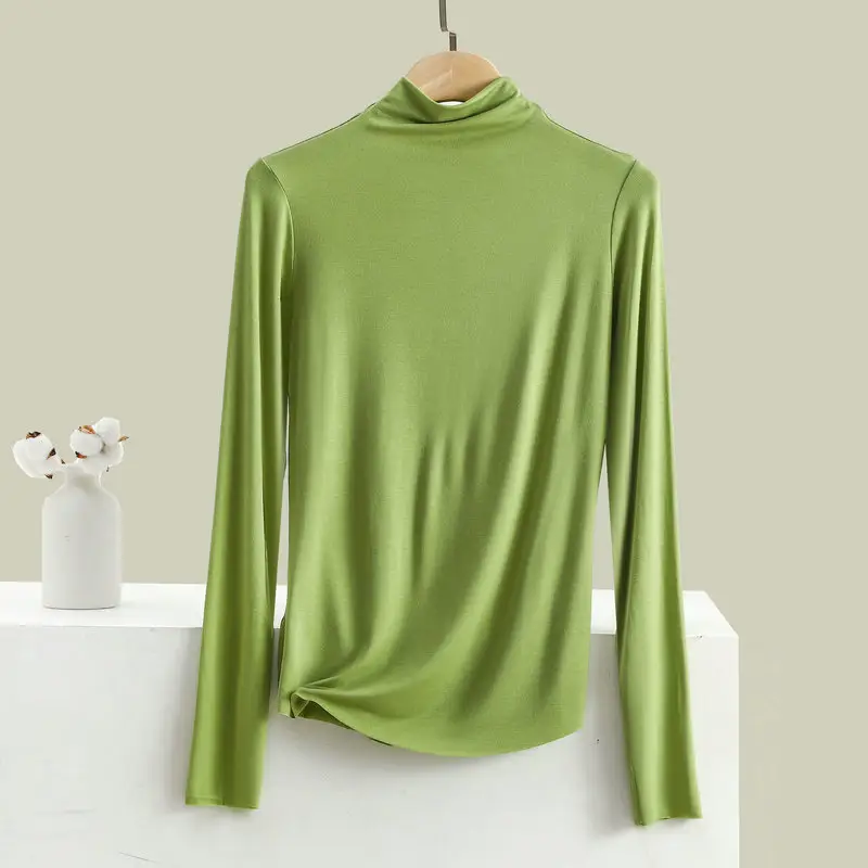 Men Blue High Neck Long Sleeve T-Shirt