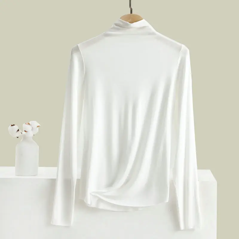 Men Blue High Neck Long Sleeve T-Shirt — feature 15