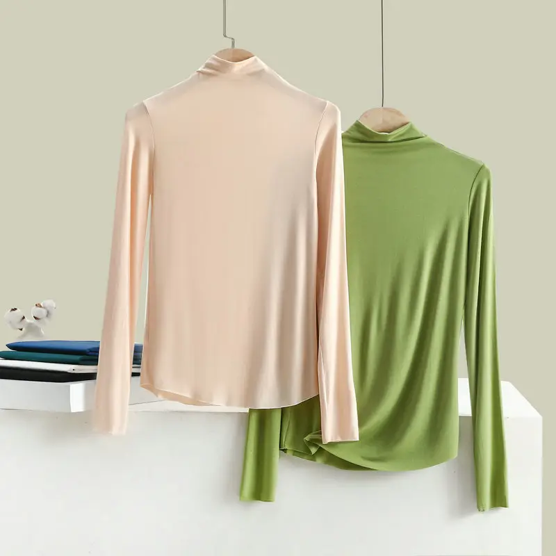 Men Blue High Neck Long Sleeve T-Shirt — feature 4