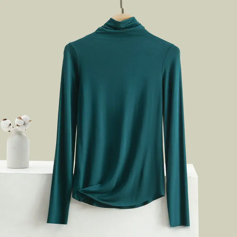 Men Blue High Neck Long Sleeve T-Shirt — feature 9