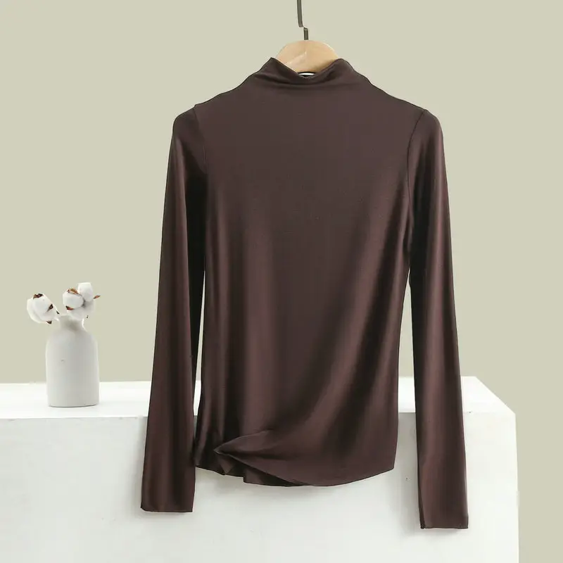 Men Blue High Neck Long Sleeve T-Shirt