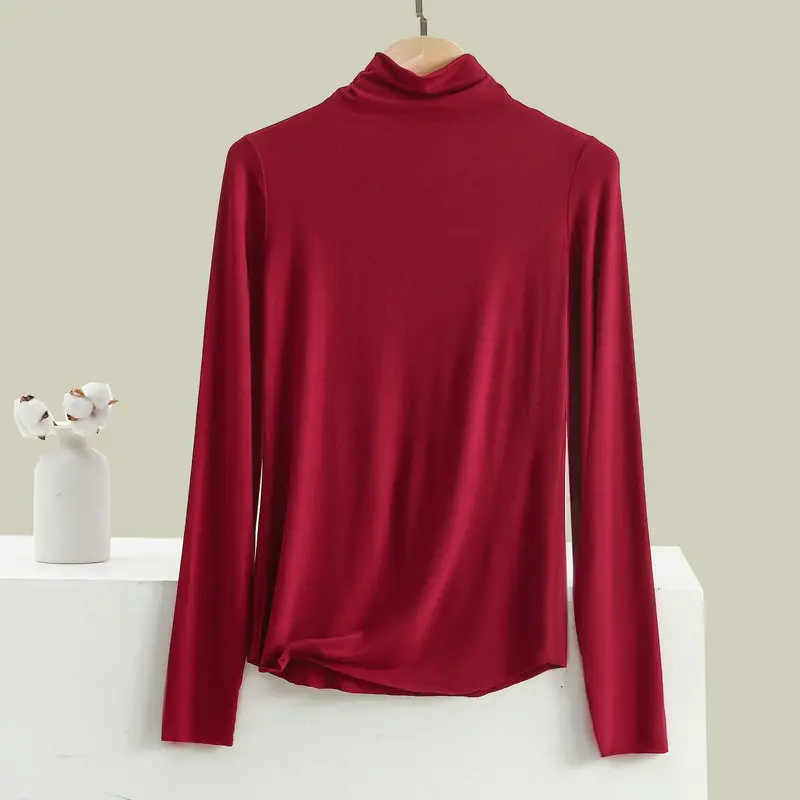 Men Blue High Neck Long Sleeve T-Shirt