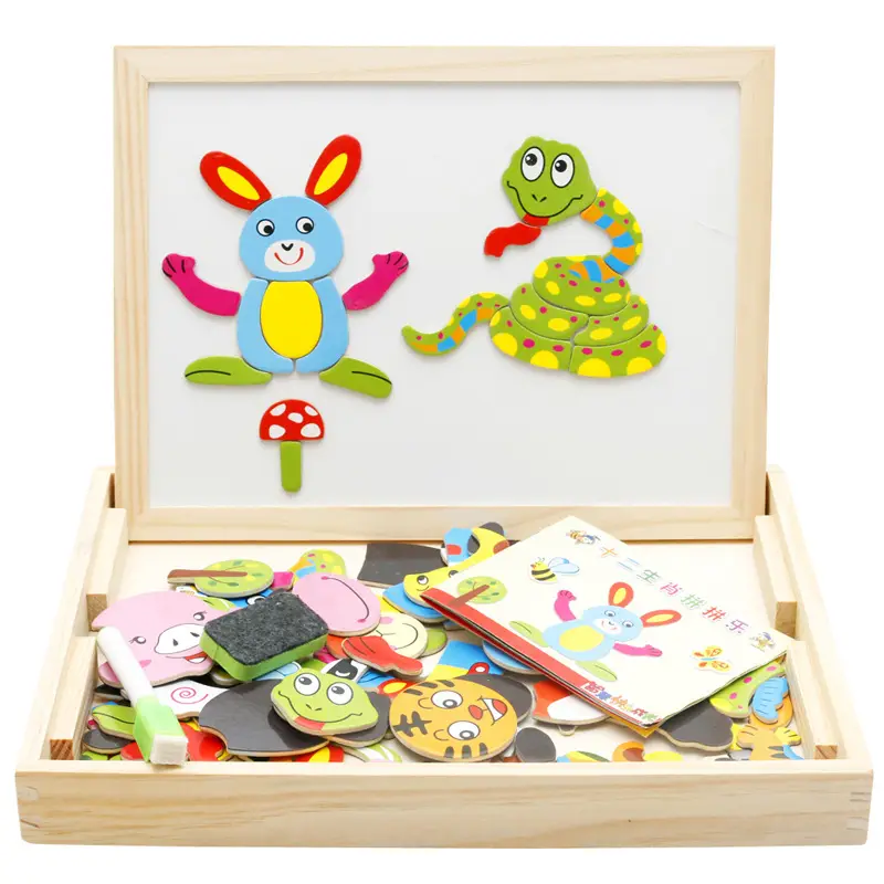 Wooden Magnetic Animal Puzzle Board for Kids - Image 2