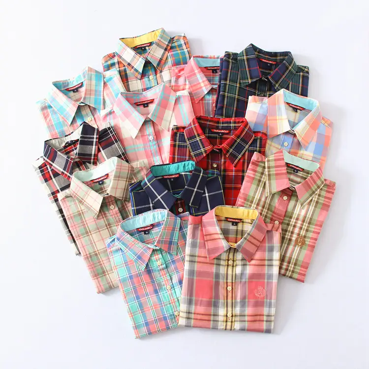 2023 Cotton Plaid Lapel Shirt Women's Easiest Fit - Image 30