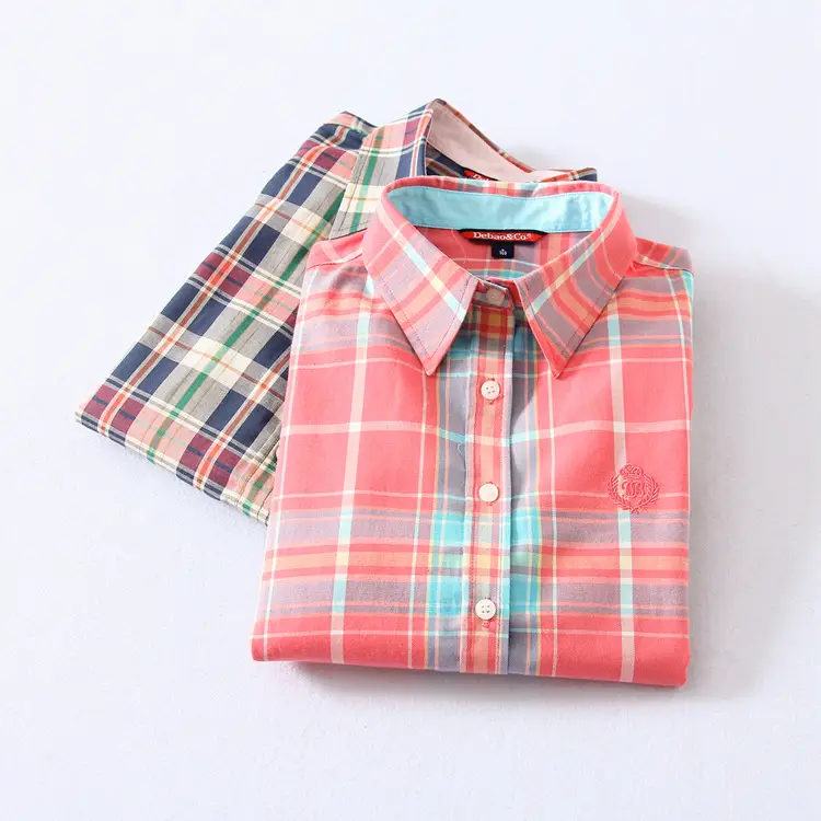 2023 Cotton Plaid Lapel Shirt Women's Easiest Fit - Image 31
