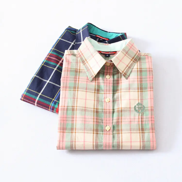 2023 Cotton Plaid Lapel Shirt Women's Easiest Fit - Image 32