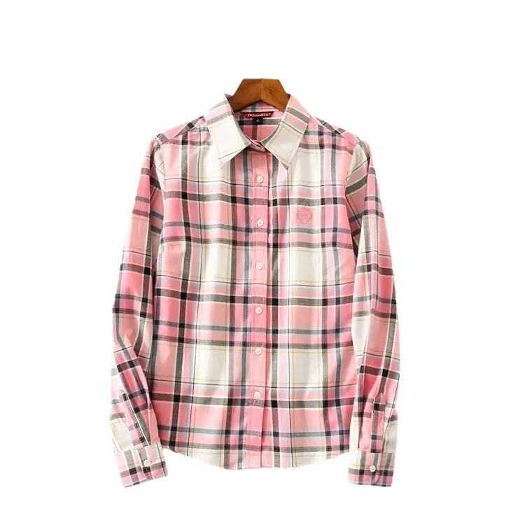 2023 Cotton Plaid Lapel Shirt Women's Easiest Fit - Image 33