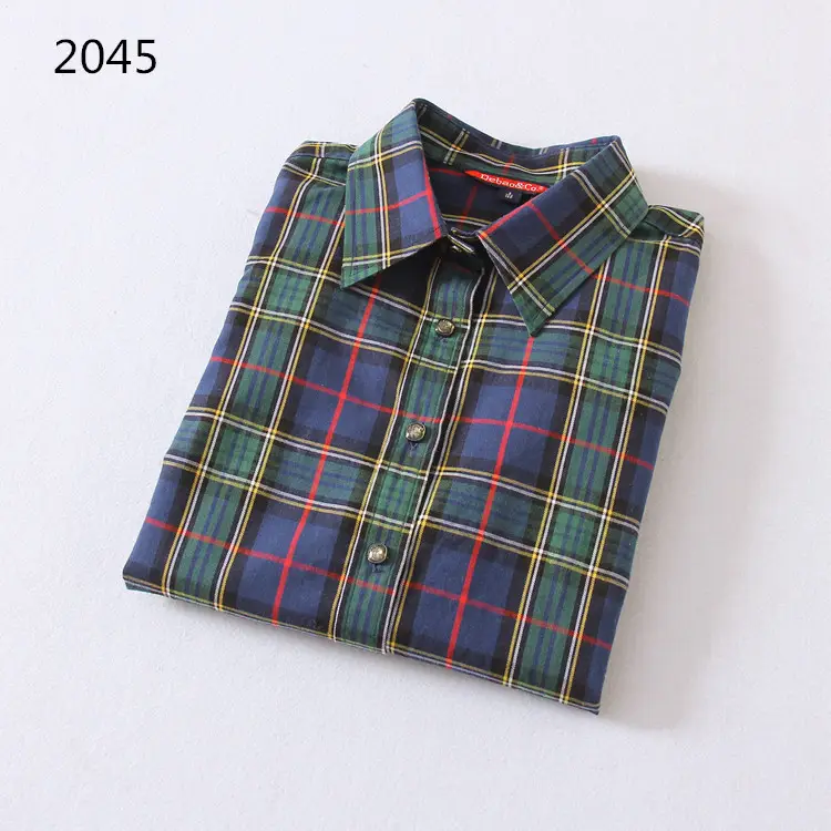2023 Cotton Plaid Lapel Shirt Women's Easiest Fit - Image 10