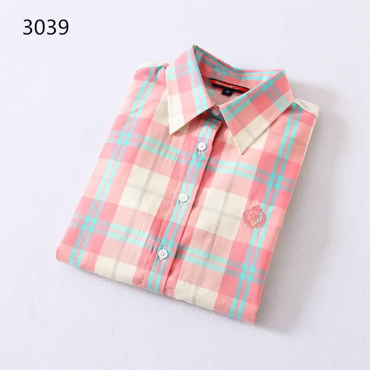 2023 Cotton Plaid Lapel Shirt Women's Easiest Fit - Image 11