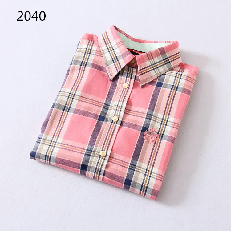 2023 Cotton Plaid Lapel Shirt Women's Easiest Fit - Image 12