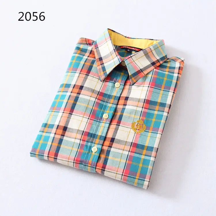 2023 Cotton Plaid Lapel Shirt Women's Easiest Fit - Image 14