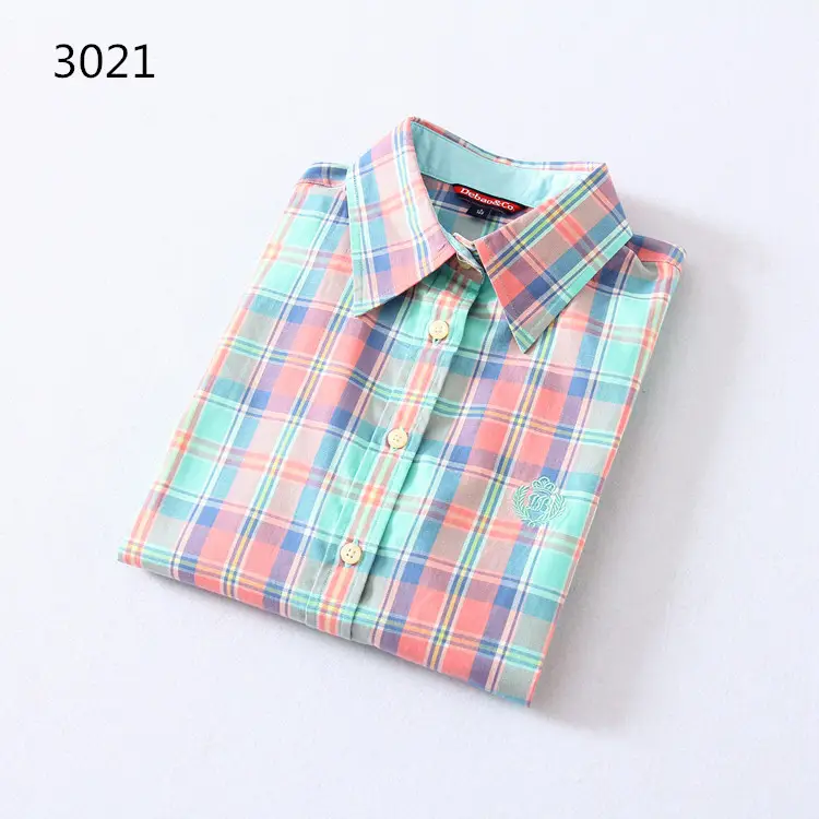 2023 Cotton Plaid Lapel Shirt Women's Easiest Fit - Image 15