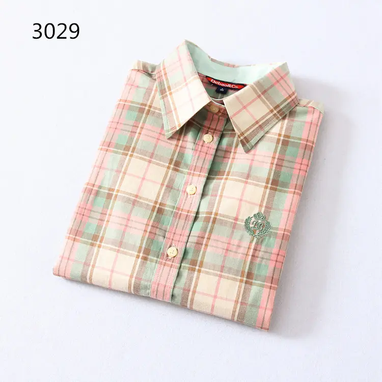 2023 Cotton Plaid Lapel Shirt Women's Easiest Fit - Image 16
