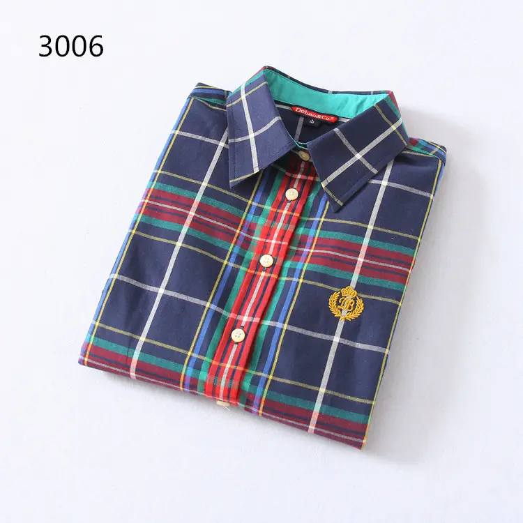 2023 Cotton Plaid Lapel Shirt Women's Easiest Fit - Image 17