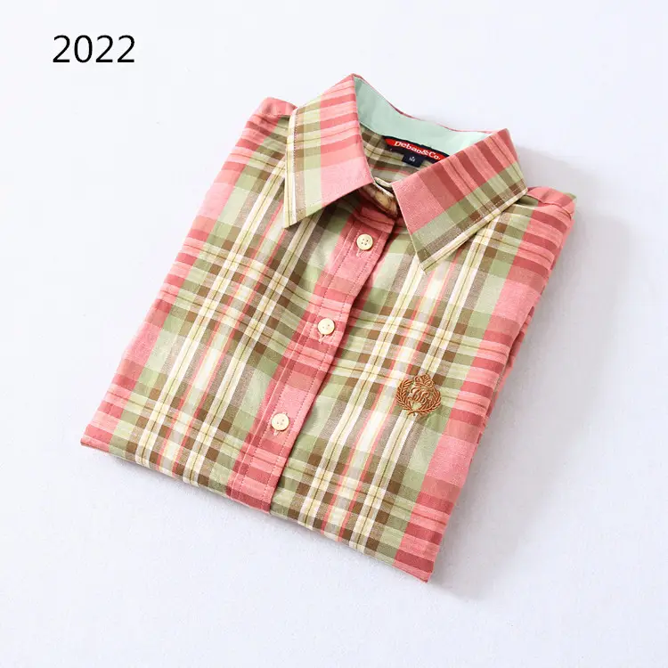 2023 Cotton Plaid Lapel Shirt Women's Easiest Fit - Image 18