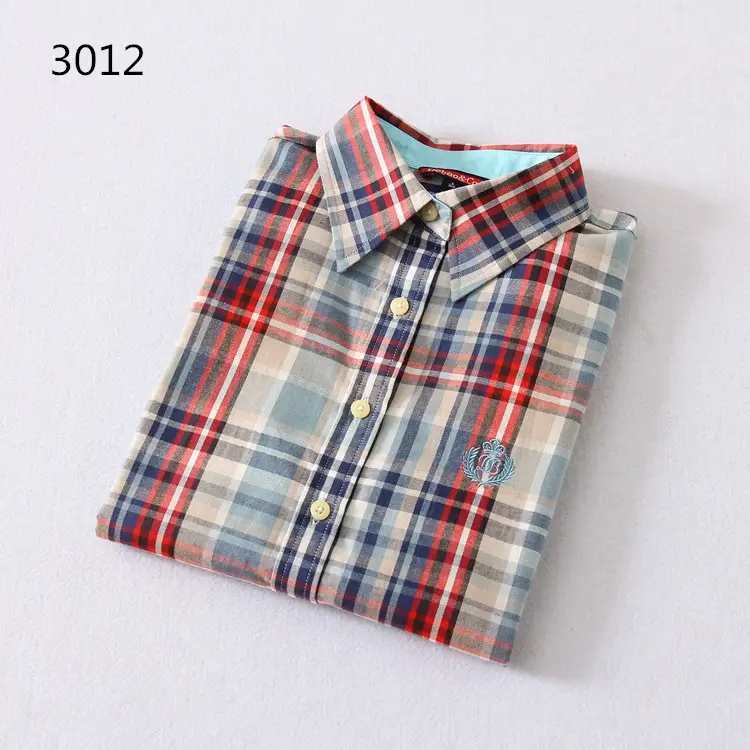 2023 Cotton Plaid Lapel Shirt Women's Easiest Fit - Image 2